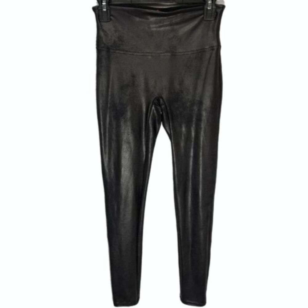 Spanx Black Faux Leather No Size Tag